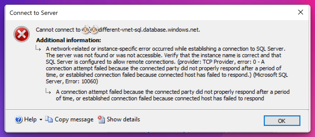 SSMS Error